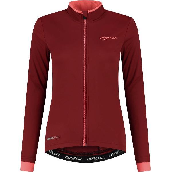 Rogelli Essential Fietsjack Winter - Dames Fietskleding - Bordeaux, Koraal - Maat S