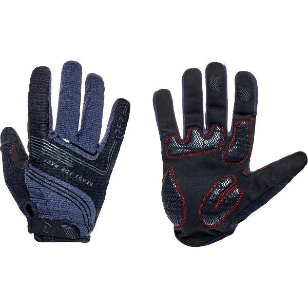 RFR Handschoenen - Fietshandschoenen - Sporthandschoen - Lichtgewicht - Lange vinger handschoenen - Absorberend materiaal op duim - Zwart/grijs - Maat S
