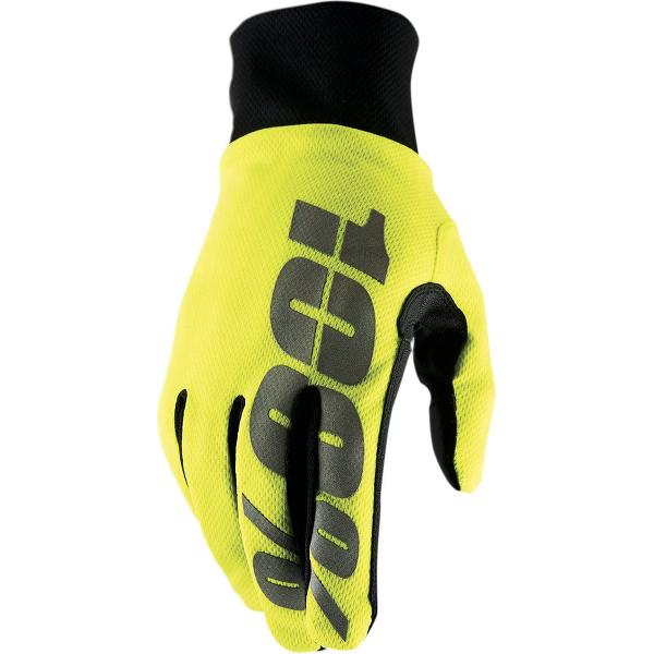 100% MTB Gloves Hydromatic Waterproof - Fluo Geel - L