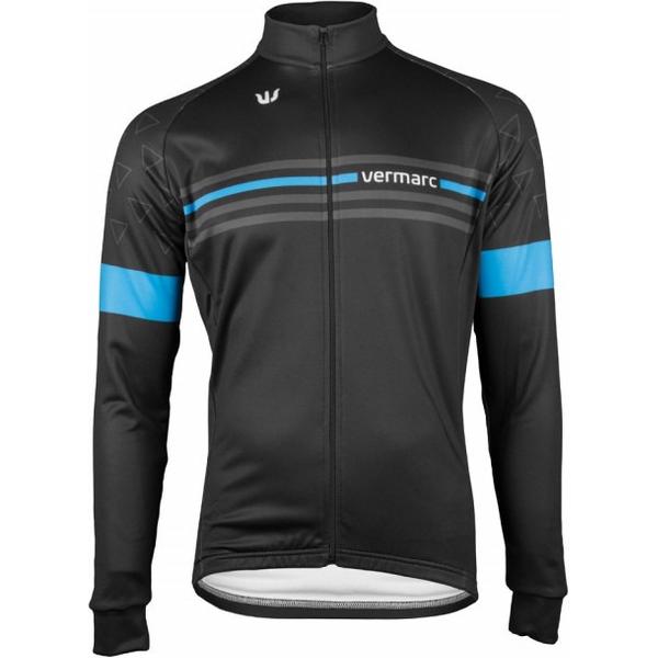 VERMARC ATTACO FIETSSHIRT LANGE MOUWEN HEREN BLAUW/ZWART Maat S