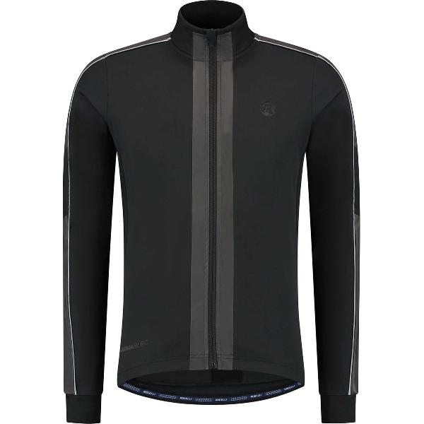 Rogelli Essential HI VIS Fietsjack Heren - Winter Wielrenjack - Zwart - Maat 5XL