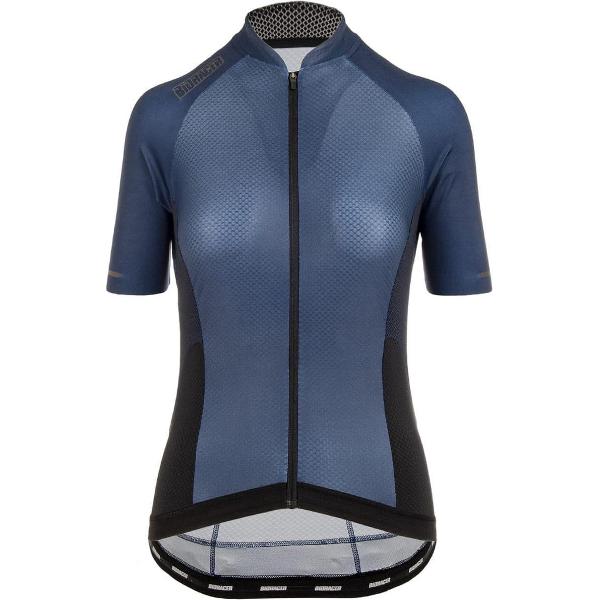 BIORACER Fietsshirt Dames Korte Mouw - Model 'Icon Coldblack' - Extra UV-bescherming - Marineblauw - Maat XL - Ideaal voor de brandende zon te trotseren