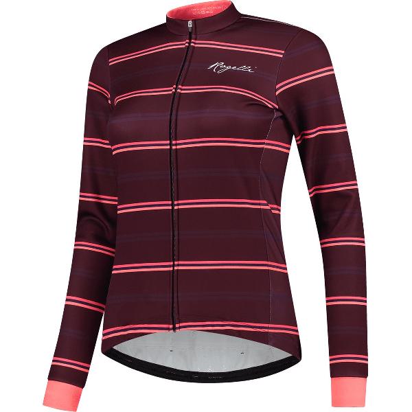 Rogelli Stripe Fietsjack Winter - Dames - Bordeaux, Koraal - Maat L