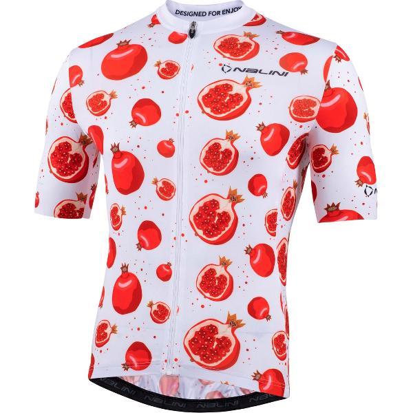 Nalini Heren Fietsshirt korte mouwen - wielrenshirt Rood - FUNNY JERSEY Pomegranate Fantasy - S
