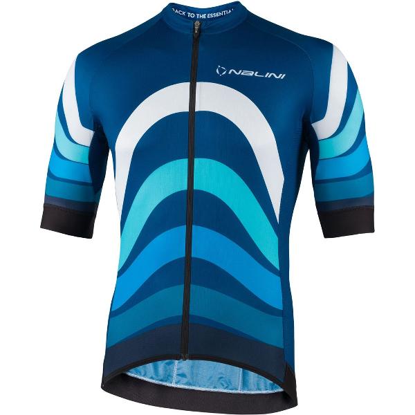 Nalini - Heren - Fietsshirt - Korte Mouwen - Wielrenshirt - Blauw - NEW STRIPES JERSEY - M