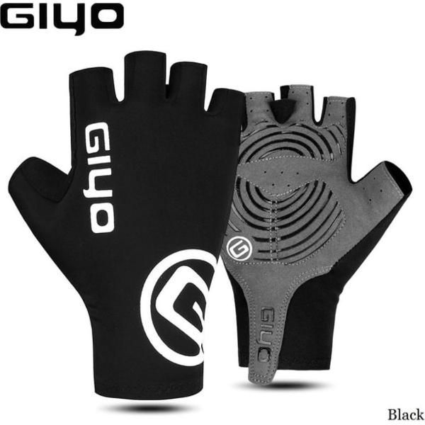 Fietshandschoenen kort Giyo maat XL zwart wit earodynamisch model