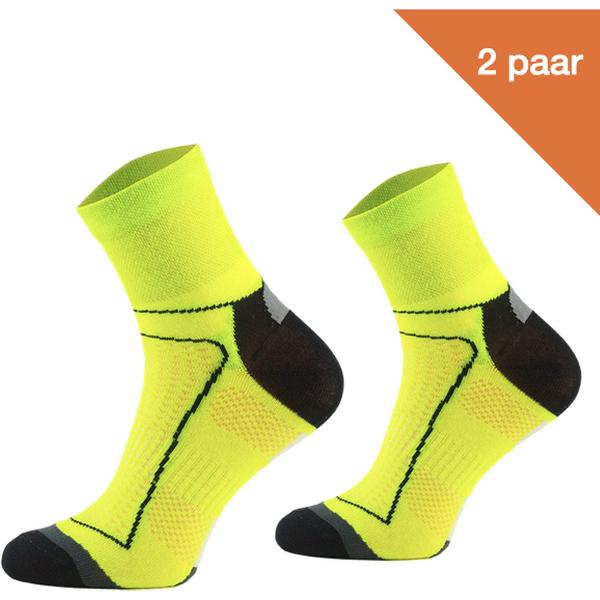 Comodo Fietssokken Polyester BIK1 - Neon geel - 2 paar - Maat 43-46