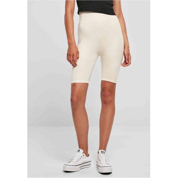 Urban Classics - High Waist Korte cycle broek - M - Ivoorkleurig
