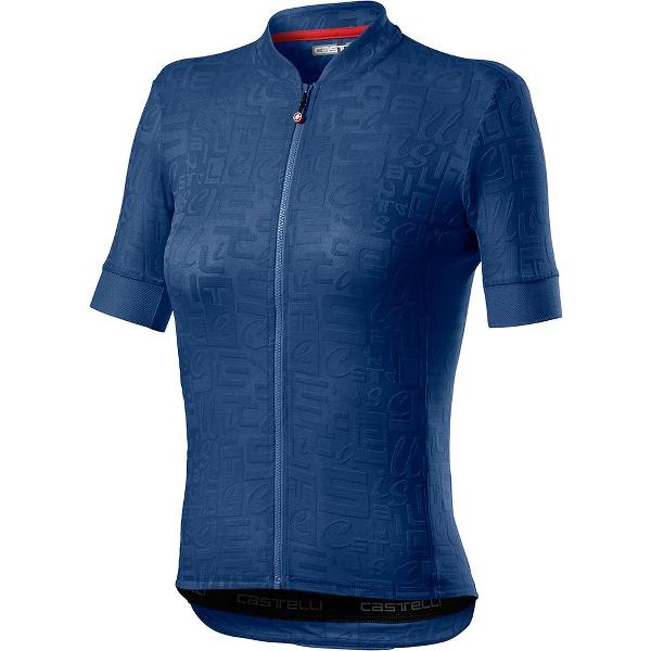 Castelli Fietsshirt korte mouwen Dames Blauw - PROMESSA JACQUARD JERSEY AGATE BLUE - L