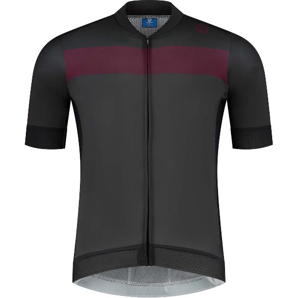 Rogelli Prime Fietsshirt - Korte Mouwen - Heren - Grijs, Bordeaux - Maat XXL