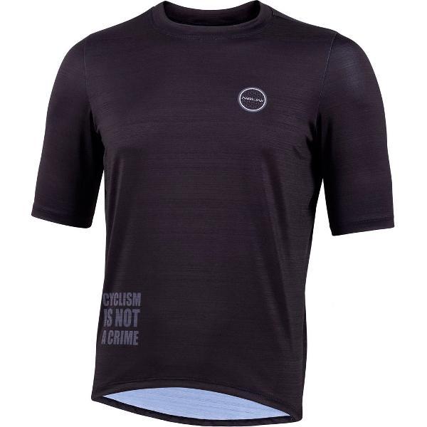 Nalini Heren Fietsshirt korte mouwen - Casual wielrenshirt Zwart - LOGO SHIRT Black - XXL
