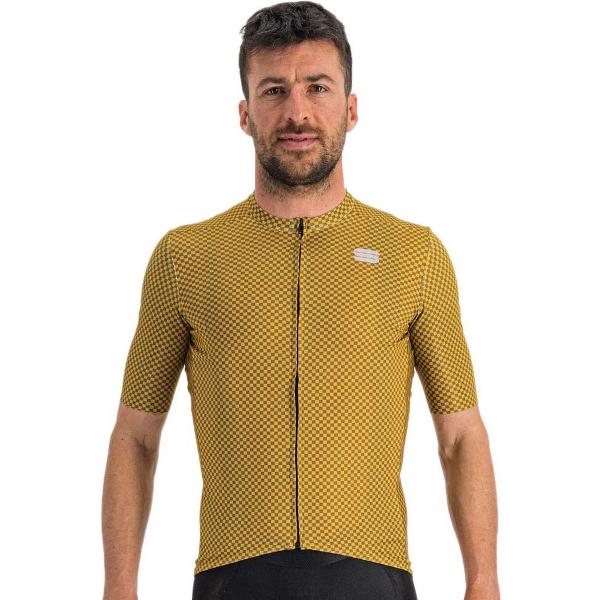 Sportful Fietsshirt Korte Mouwen Geel Paars Heren - Checkmate Jersey Masala Mauve-L