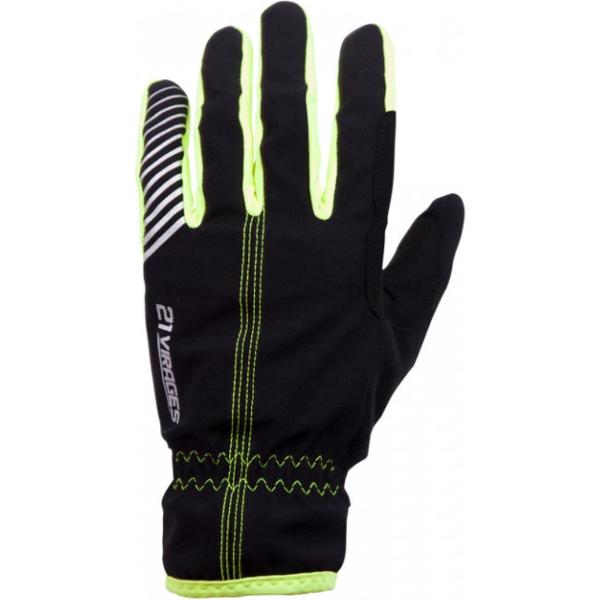 21Virages fietshandschoenen winter wind- en waterproof unisex Zwart Fluo-M