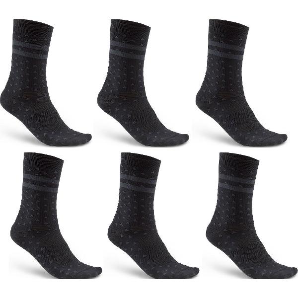 Craft - 6 Pack - Pattern Sock - Fietssokken - Heren - Zwart - Maat 46/48