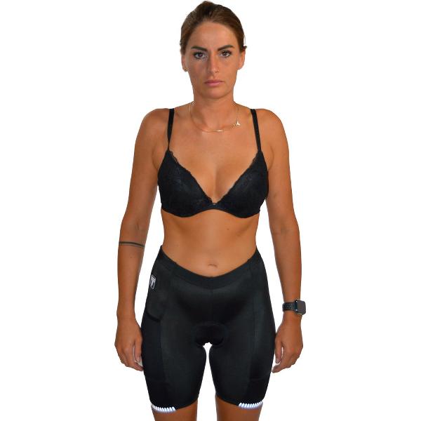 TriTiTan cycling shorts with reflective powerband and one side pocket female - Korte Fietsbroek Dames - M