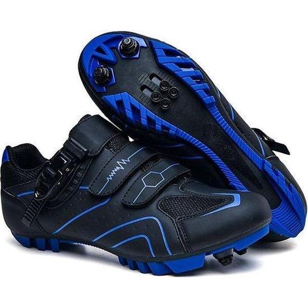 RAMBUX® - Fietsschoenen - MTB Schoenen Heren & Dames - Zwart Blauw - SPD Zool - Wielrenschoenen - Klikschoenen - Mountainbike - Racefiets - Maat 43