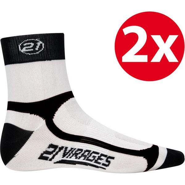 2 paar 21Virages sokken #4 zwart - 32/36