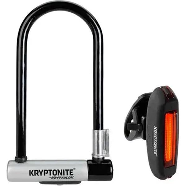 Kryptonite Avenue / R20 Beugelslot Set LED USB - Zwart/Grijs
