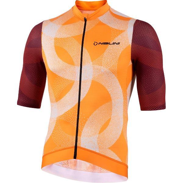 Nalini Heren Fietsshirt korte mouwen - wielrenshirt Oranje Rood - MINNESOTA JERSEY Orange Red Wine - XL