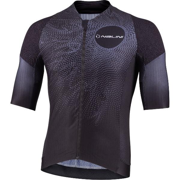 Nalini Heren Fietsshirt korte mouwen - wielrenshirt Zwart - DYNEEMA JERSEY Black - L