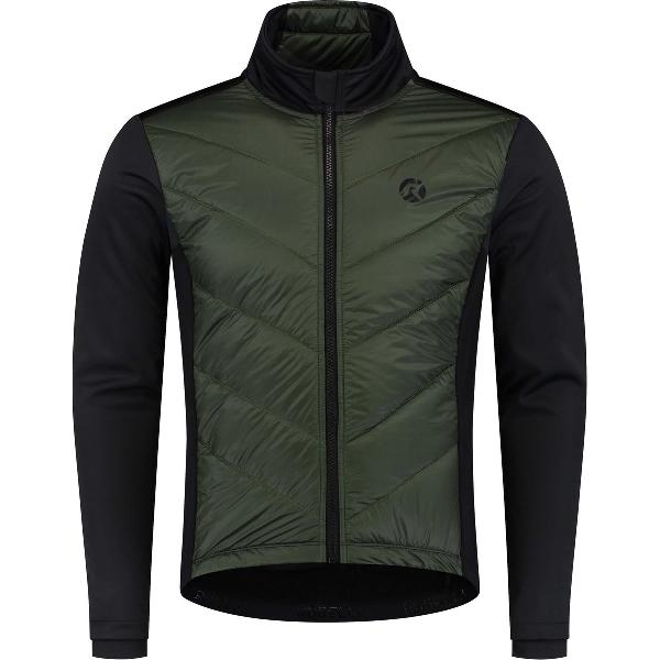 Rogelli Wadded II Winter Fietsjack Heren - Wielrenjack - Winddicht - Groen, Zwart - Maat S