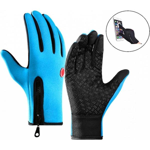 Touchvinger handschoenen - Unisex - Maat L - Blauw - Waterdicht