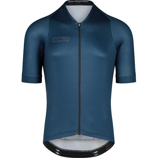 BIORACER Fietsshirt Heren Korte Mouw - Model 'Icon Metalix' - Blauw - Maat S - Fietskleding Heren