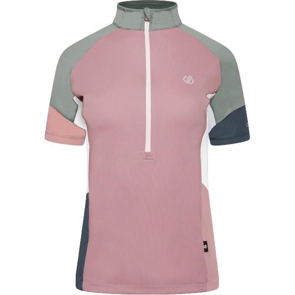 De Dare2B Compassion II jersey met korte mouwen en halve ventilatierits - dames - Q-Wic Plus - lichtgewicht - Roze