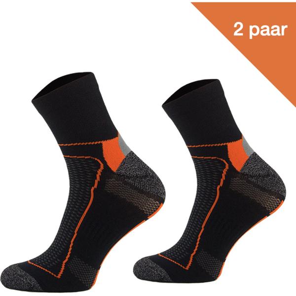 Comodo Fietssokken Polyester BIK1 - Zwart/Oranje - 2 paar - Maat 35-38