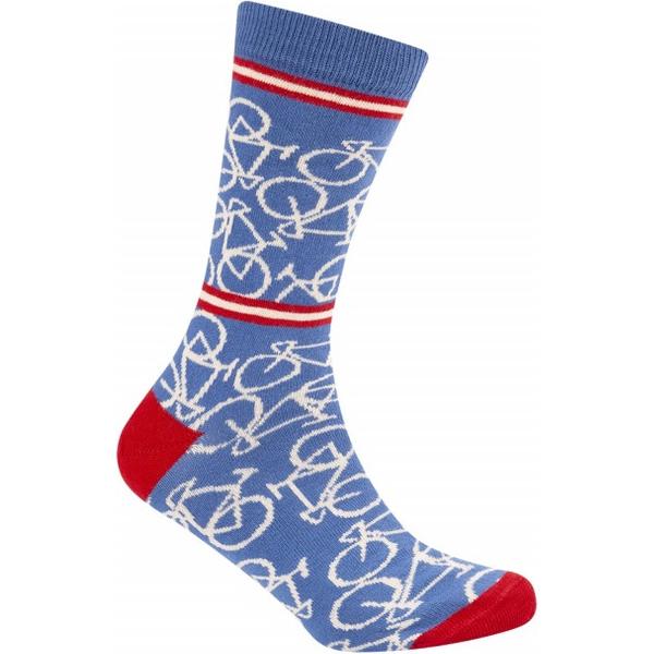 Le Patron Casual sokken Blauw Ecru / Bicycle socks riviera blue - 35/38