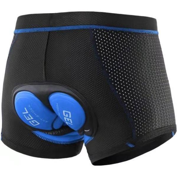 Mountainbike Onderbroek - Maat L - Mesh - MTB Broek - Fiets Sportonderbroek - Zwart Blauw - Onderbroek met Zeem - 5D Gel Pad Shockproof
