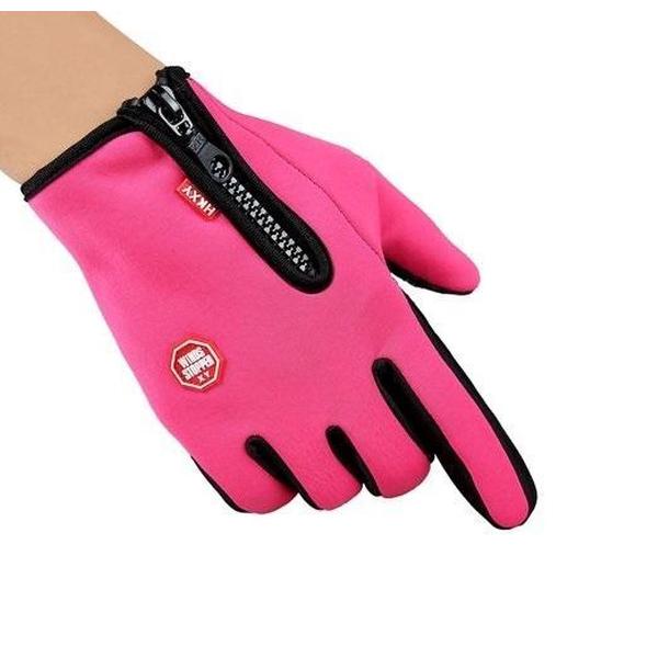 Handschoenen - Touchscreen - Grip - Waterafstotend - Thermisch - Wintersport - Ski/Snowboardhandschoenen - Fietshandschoenen - Dames - Maat S - Stretch - Roze