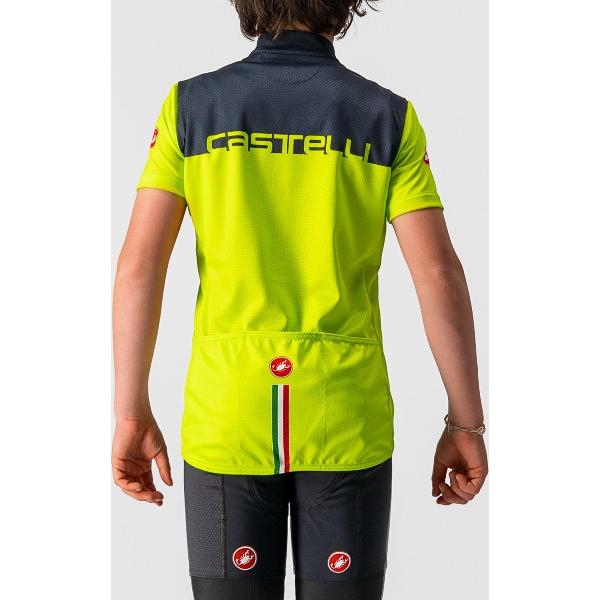 Castelli Fietsshirt Korte Mouwen Kids Lime Blauw - NEO PROLOGO JERSEY ELECTRIC LIME SAVILE BLUE-10Y