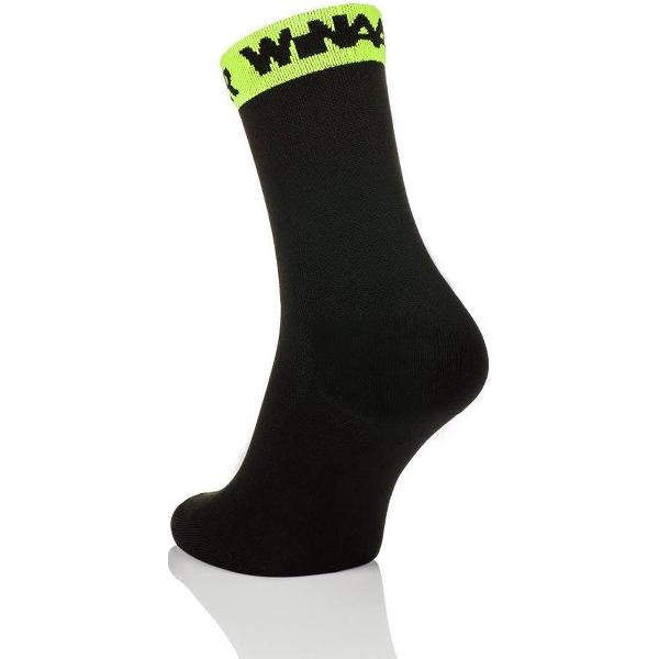 Winaar Fietssokken Zomer Unisex Zwart met Fluo Accent - Black Fluo - 39-41