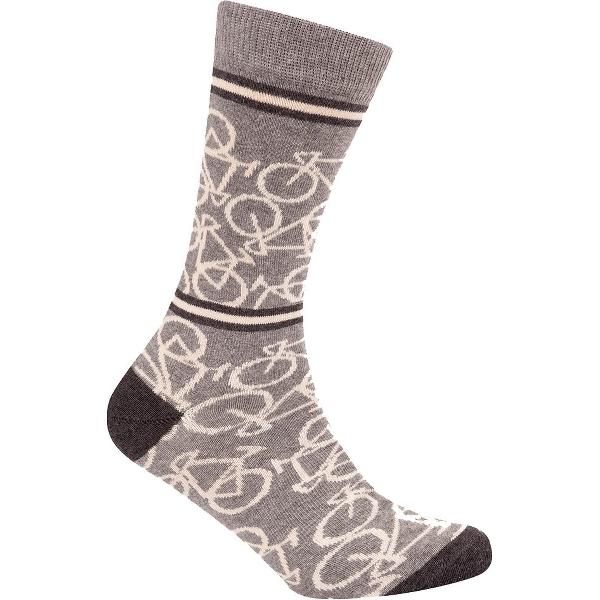 Le Patron Casual sokken Grijs Ecru / Bicycle socks mid grey - 35/38
