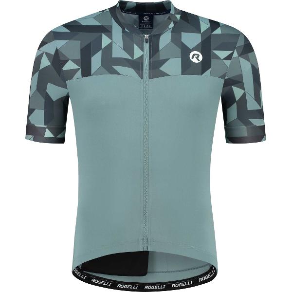 Rogelli Essential Graphic Fietsshirt - Korte Mouwen - Heren - Grijs - Maat 3XL