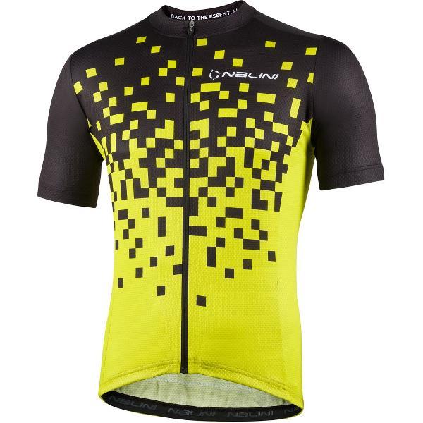 Nalini - Heren - Fietsshirt - Korte Mouwen - Wielrenshirt - Zwart - Geel - NEW ATLANTA - S