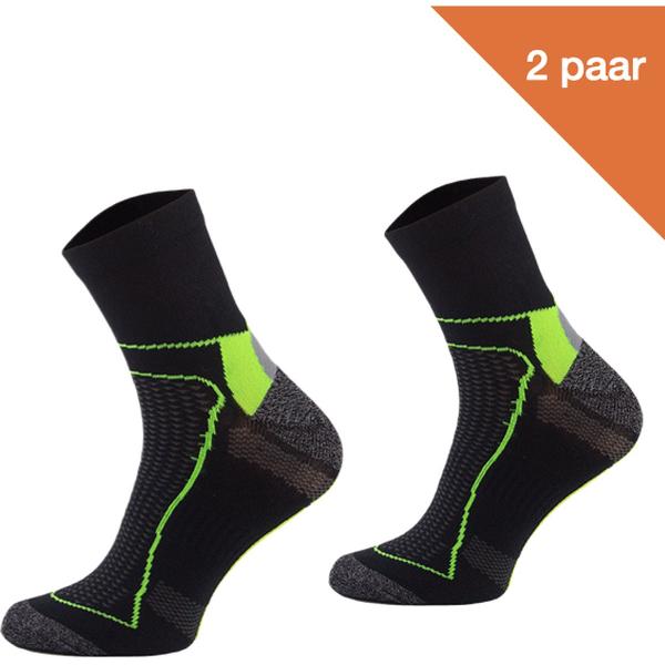 Comodo Fietssokken Polyester BIK1 - Zwart/Groen - 2 paar - Maat 43-46