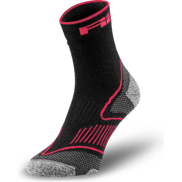 Merino wollen sokken - Warme sokken voor de winter met echt merino wol - R2 - Challenge Fietssokken - Zwart/Rood - Maat M (39 - 42)