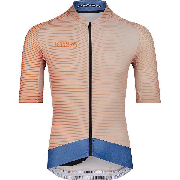 BIORACER Fietsshirt Heren Korte Mouw - Model 'Beach Epic' - Inclusief Armstukken - Beige - Maat S - Fietskleding Heren