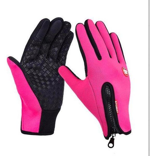 Winter handschoenen - Fietshandschoenen - Winddicht - Waterproof - Maat XL - Roze