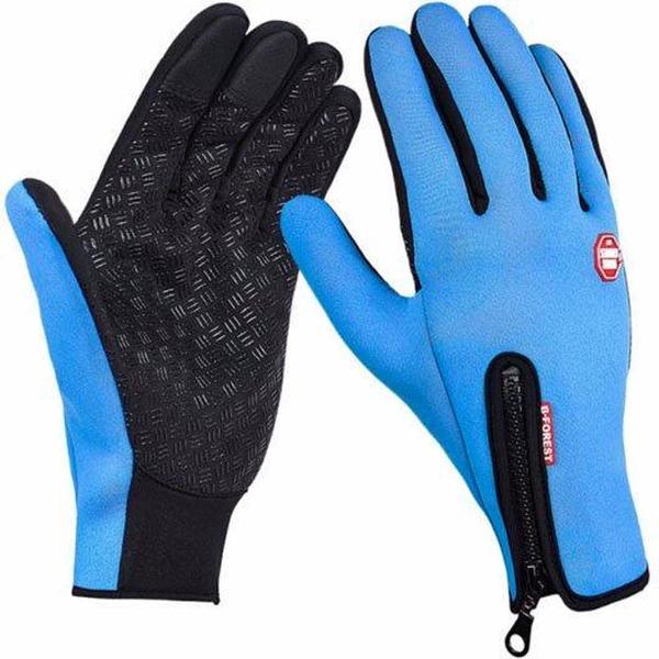 Winter handschoenen - Fietshandschoenen - Winddicht - Waterproof - Maat L - Blauw