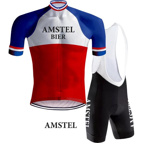 Retro Wielertenue Amstel Bier Rood/Blauw - REDTED - 5XL