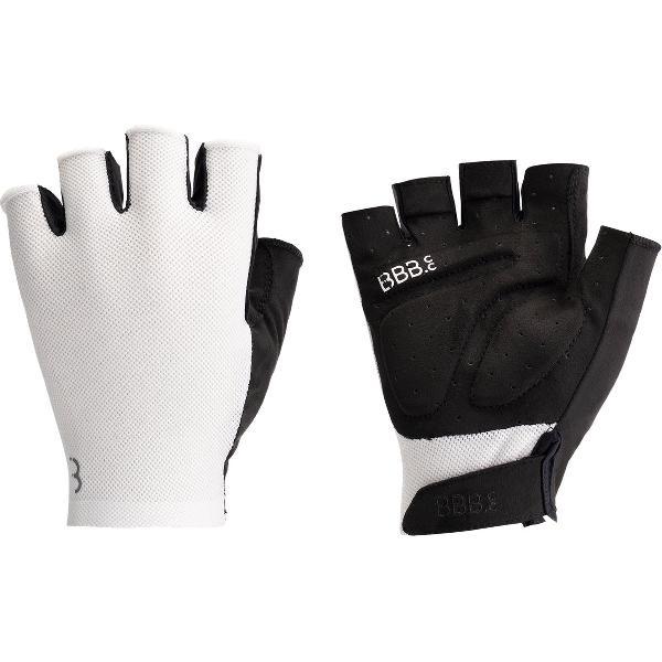 BBB Cycling AirSupport Fietshandschoen Zomer - Ventilerende Wielren en MTB Handschoenen - Padded Korte Vinger Handschoen - Wit - Maat S - BBW-65