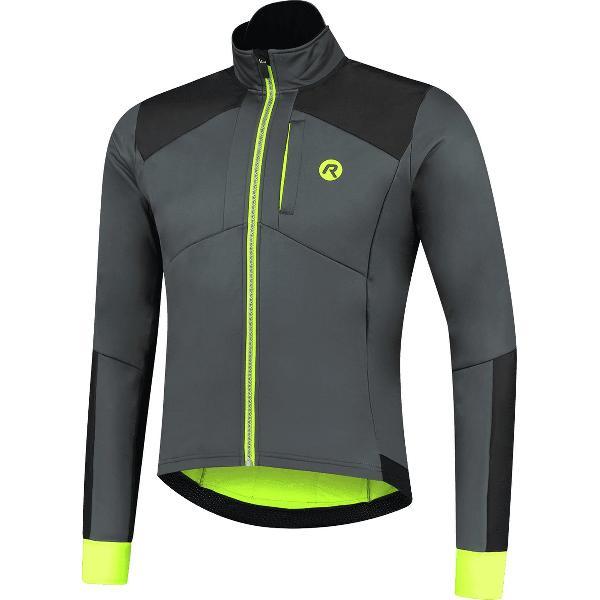 Rogelli HI VIS Fietsjack Winter - Heren - Grijs, Fluor, Reflectief - Maat L