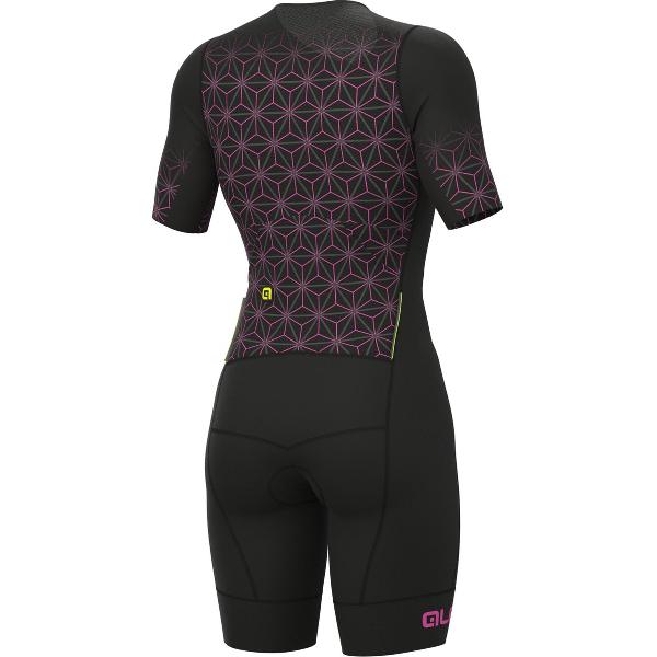 Dames Ale Skinsuit Korte Mouwen Triathlon Maui Long - Zwart - XL - Valt klein