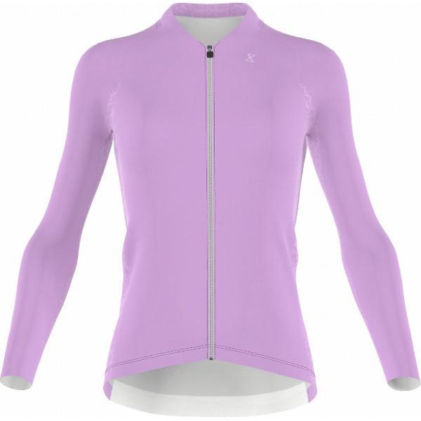Fietsshirt dames - lange mouwen lila - TENUE des Femmes - Maat M
