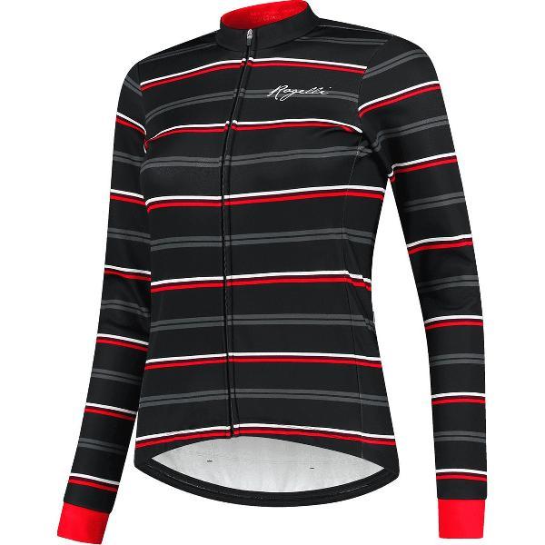 Rogelli Stripe Fietsjack Winter - Dames - Zwart, Rood - Maat M