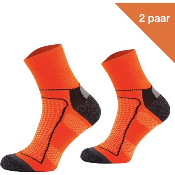 Comodo Fietssokken Polyester BIK1 - Neon oranje - 2 paar - Maat 39-42