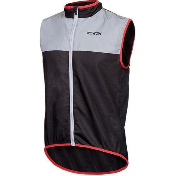 Wowow Dark Reflectievest 1.1 Fietsjas - Maat S - Unisex - zwart/zilver/rood